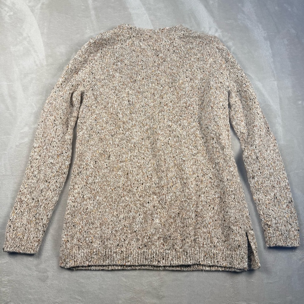 J.Jill XS Petite Speckled Knit V-Neck Sweater Neutral Confetti Fleck Cozy - Picture 2 of 9